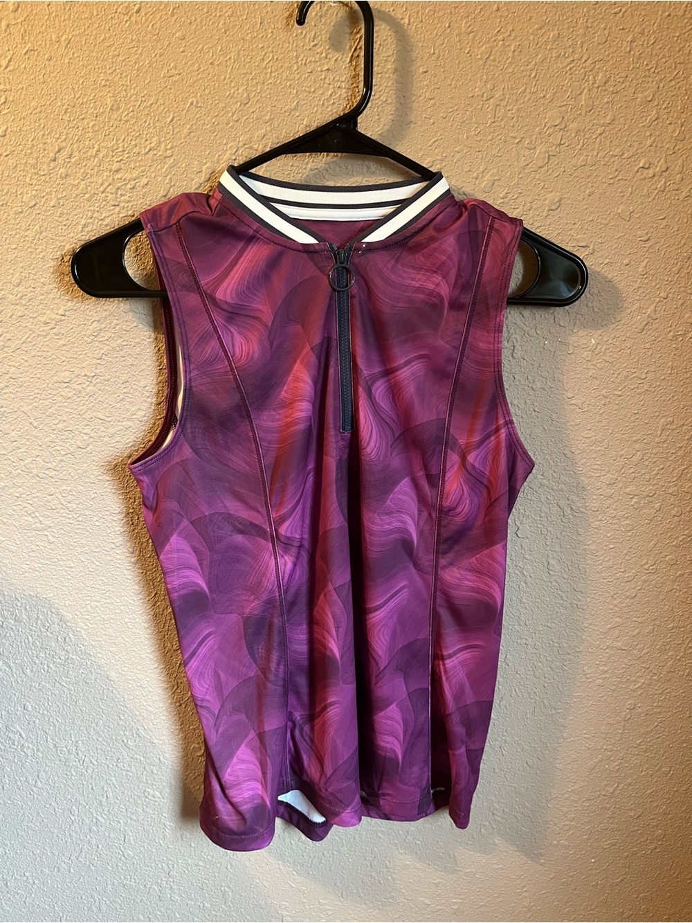 NWT Slazenger Purple Swirl Zip-Front Golf Tank XS MRSP $50
